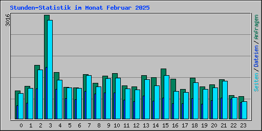 Stunden-Statistik im Monat Februar 2025